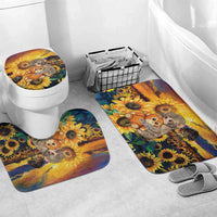 Baby Monkey Punch Personalized Bathroom Set Sunflower Field Oil Painting Style