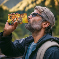 Baby Monkey Punch Personalized 4 in 1 Can Cooler Tumbler Sunflower Field Oil Painting Style