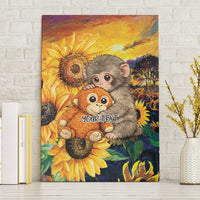 Baby Monkey Punch Personalized Canvas Wall Art Sunflower Field Oil Painting Style