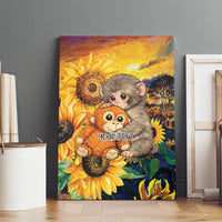 Baby Monkey Punch Personalized Canvas Wall Art Sunflower Field Oil Painting Style