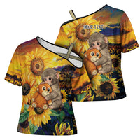 Baby Monkey Punch Personalized Cross Shoulder Shirt Sunflower Field Oil Painting Style
