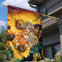 Baby Monkey Punch Personalized Garden Flag Sunflower Field Oil Painting Style