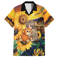 Baby Monkey Punch Personalized Hawaiian Shirt Sunflower Field Oil Painting Style