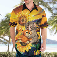 Baby Monkey Punch Personalized Hawaiian Shirt Sunflower Field Oil Painting Style
