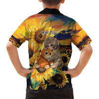 Baby Monkey Punch Personalized Hawaiian Shirt Sunflower Field Oil Painting Style