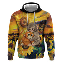 Baby Monkey Punch Personalized Hoodie Sunflower Field Oil Painting Style