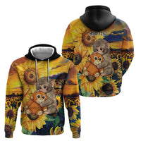 Baby Monkey Punch Personalized Hoodie Sunflower Field Oil Painting Style