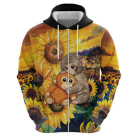Baby Monkey Punch Personalized Hoodie Sunflower Field Oil Painting Style