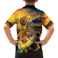Baby Monkey Punch Personalized Kid Hawaiian Shirt Sunflower Field Oil Painting Style