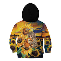 Baby Monkey Punch Personalized Kid Hoodie Sunflower Field Oil Painting Style