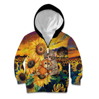 Baby Monkey Punch Personalized Kid Hoodie Sunflower Field Oil Painting Style