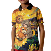 Baby Monkey Punch Personalized Kid Polo Shirt Sunflower Field Oil Painting Style