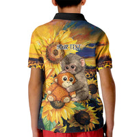 Baby Monkey Punch Personalized Kid Polo Shirt Sunflower Field Oil Painting Style