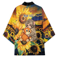 Baby Monkey Punch Personalized Kimono Sunflower Field Oil Painting Style