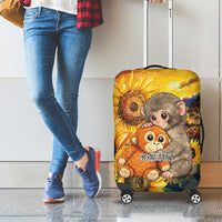 Baby Monkey Punch Personalized Luggage Cover Sunflower Field Oil Painting Style