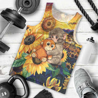 Baby Monkey Punch Personalized Men Tank Top Sunflower Field Oil Painting Style