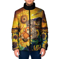 Baby Monkey Punch Personalized Padded Jacket Sunflower Field Oil Painting Style