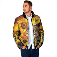 Baby Monkey Punch Personalized Padded Jacket Sunflower Field Oil Painting Style