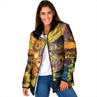 Baby Monkey Punch Personalized Padded Jacket Sunflower Field Oil Painting Style