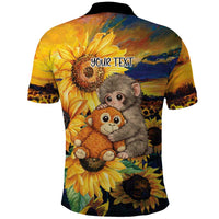 Baby Monkey Punch Personalized Polo Shirt Sunflower Field Oil Painting Style