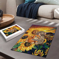 Baby Monkey Punch Personalized Puzzle Sunflower Field Oil Painting Style
