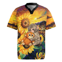 Baby Monkey Punch Personalized Rugby Jersey Sunflower Field Oil Painting Style