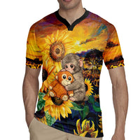 Baby Monkey Punch Personalized Rugby Jersey Sunflower Field Oil Painting Style
