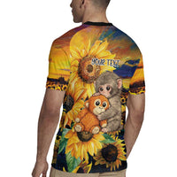 Baby Monkey Punch Personalized Rugby Jersey Sunflower Field Oil Painting Style