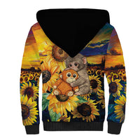 Baby Monkey Punch Personalized Sherpa Hoodie Sunflower Field Oil Painting Style