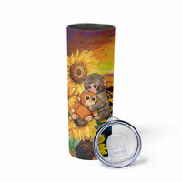 Baby Monkey Punch Personalized Skinny Tumbler Sunflower Field Oil Painting Style