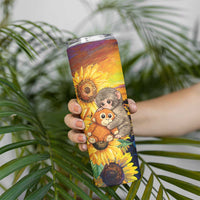 Baby Monkey Punch Personalized Skinny Tumbler Sunflower Field Oil Painting Style