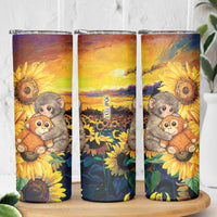 Baby Monkey Punch Personalized Skinny Tumbler Sunflower Field Oil Painting Style