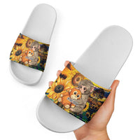 Baby Monkey Punch Personalized Slide Sandals Sunflower Field Oil Painting Style