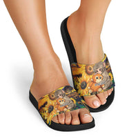 Baby Monkey Punch Personalized Slide Sandals Sunflower Field Oil Painting Style