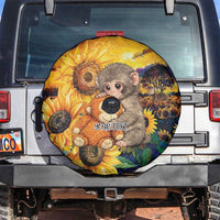 Baby Monkey Punch Personalized Spare Tire Cover Sunflower Field Oil Painting Style