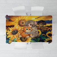 Baby Monkey Punch Personalized Tablecloth Sunflower Field Oil Painting Style