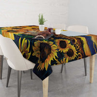 Baby Monkey Punch Personalized Tablecloth Sunflower Field Oil Painting Style