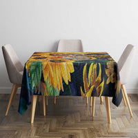Baby Monkey Punch Personalized Tablecloth Sunflower Field Oil Painting Style
