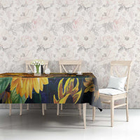 Baby Monkey Punch Personalized Tablecloth Sunflower Field Oil Painting Style