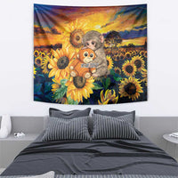 Baby Monkey Punch Personalized Tapestry Sunflower Field Oil Painting Style