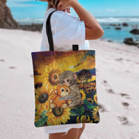 Baby Monkey Punch Personalized Tote Bag Sunflower Field Oil Painting Style