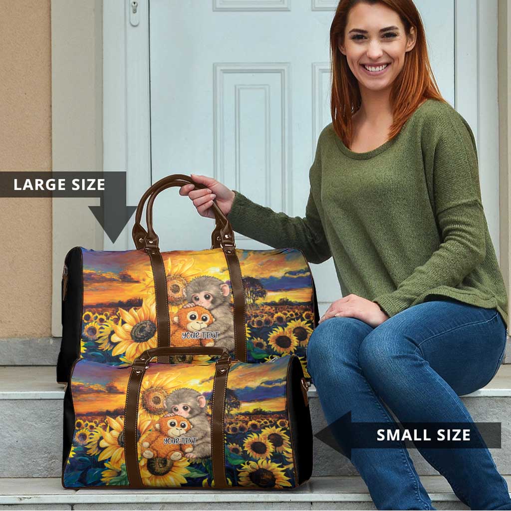 Baby Monkey Punch Personalized Travel Bag Sunflower Field Oil Painting Style