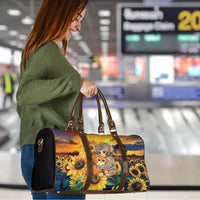 Baby Monkey Punch Personalized Travel Bag Sunflower Field Oil Painting Style