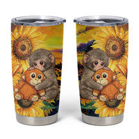 Baby Monkey Punch Personalized Tumbler Cup Sunflower Field Oil Painting Style