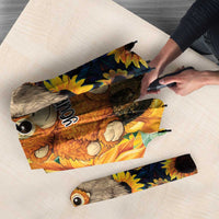 Baby Monkey Punch Personalized Umbrella Sunflower Field Oil Painting Style