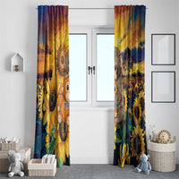 Baby Monkey Punch Personalized Window Curtain Sunflower Field Oil Painting Style