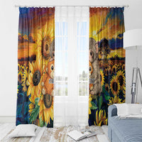Baby Monkey Punch Personalized Window Curtain Sunflower Field Oil Painting Style
