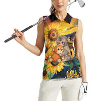 Baby Monkey Punch Personalized Women Sleeveless Polo Shirt Sunflower Field Oil Painting Style