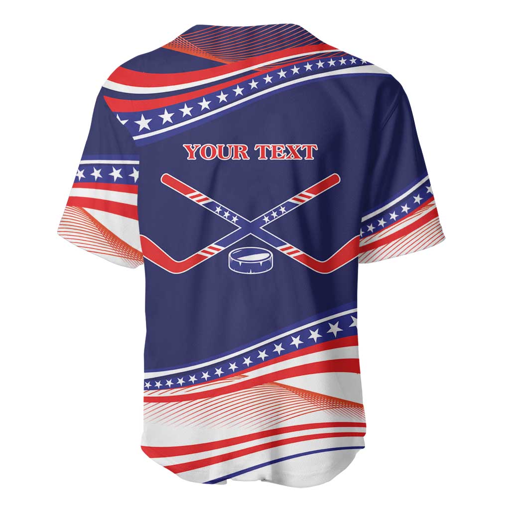 My Gold Medal Winning Hockey Team Personalized Baseball Jersey Blue Style
