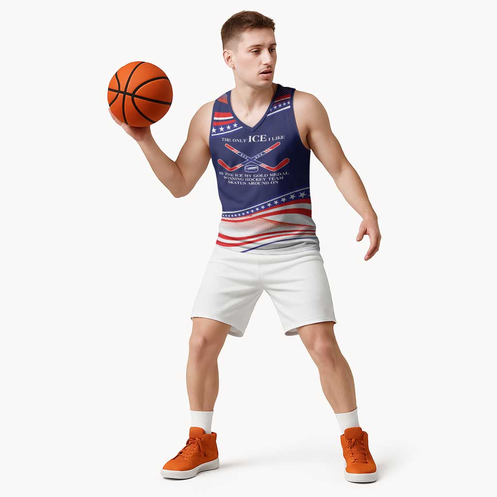 My Gold Medal Winning Hockey Team Personalized Basketball Jersey Blue Style